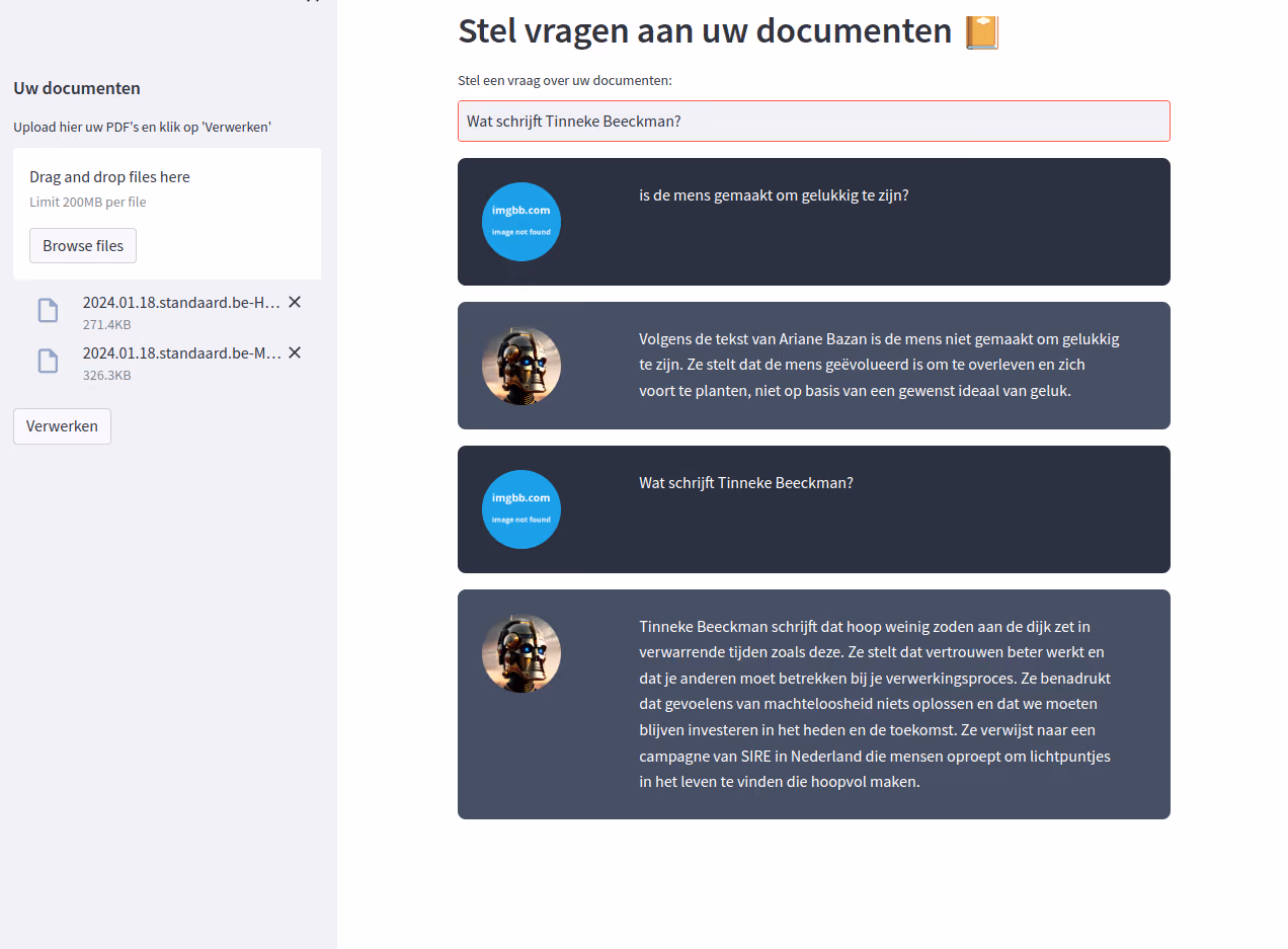 Chatbot screenshot