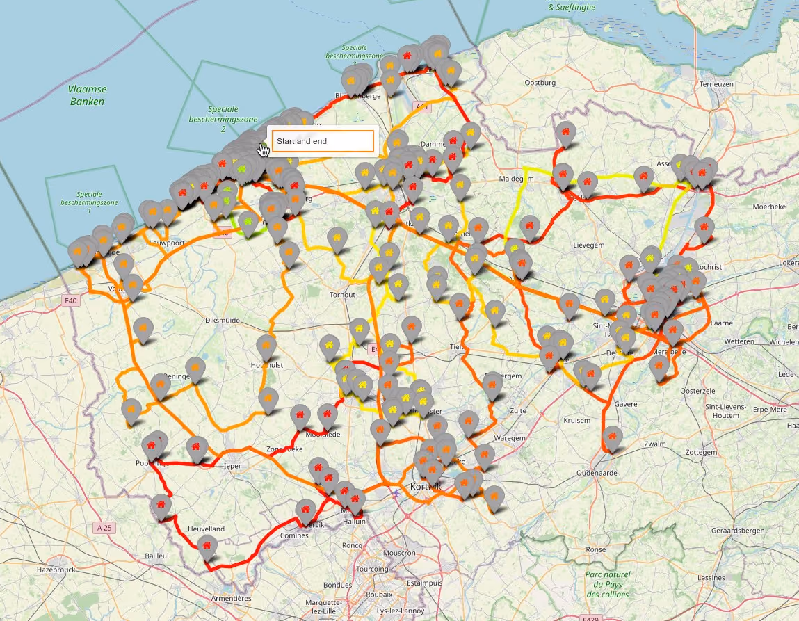 Routeplanningsprogramma voor reinigingsfirma screenshot