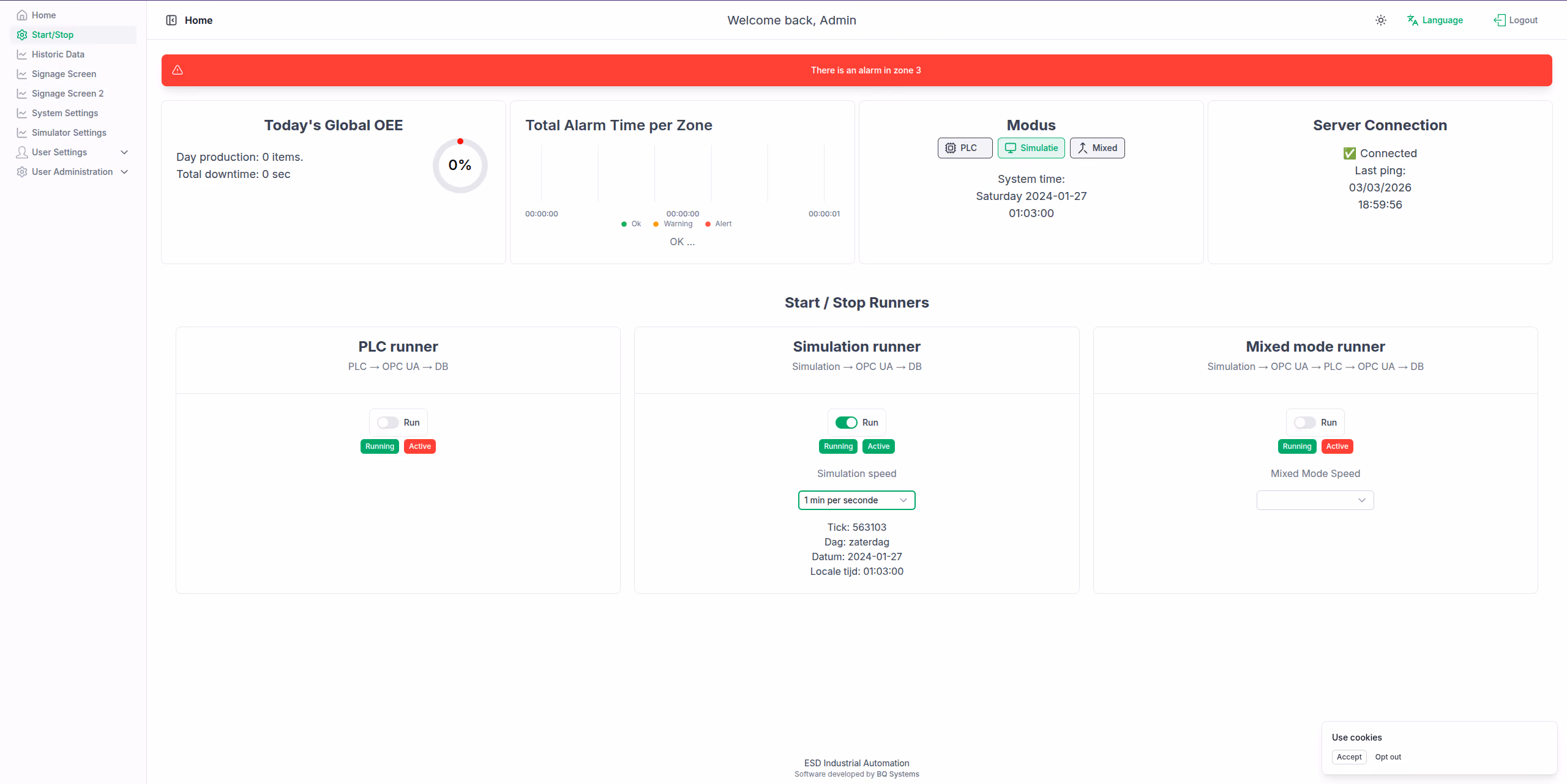 SCADA dashboard